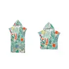 Tropical Plant Leaves Hooded Beach Changing Towel Poncho Spa Surf Swim Robe Gift