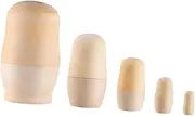 WESIEVYA Unfinished Russian Nesting Dolls Toys for Boys and Girls Unpainted Wood Ornaments for Manual Graffiti