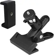 1pc Phone Holder Phone Holder Clamp Phone Stand Desk Mobile Holder Phone Mount Cell Phone Holder Smartphone Holder Adapter Tablet Black