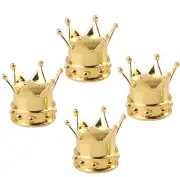 4 Gold Crown Motorcycle Tire Valve Stem Caps For Harley Honda Suzuki Touing (for: Suzuki)