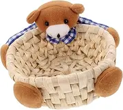 Woven Storage Basket with Cartoon Multifunctional Organizing Container for Home Decor Hand Woven Candy and Sundries Basket Easy to Clean and Maintain