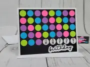 Happy Birthday Greeting Card Kit #8 [Lot of 4, Handmade Polka Dots Neon 80s 90s]