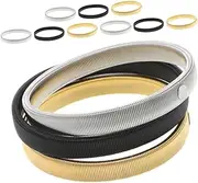 [Minkissy] 12pcs Metal Armbands Elastic Slip Shirt Sleeve Holders for Men and Women Durable Stretchy Garters for Sleeve Fixation Minimalist Design for Business and Casual Use