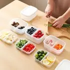 Plastic Fridge Storage Box Transparent Food Drain Basket Kitchen