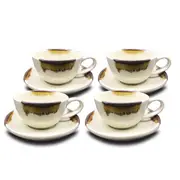 Coffee Cup Cream with Saucer x 4