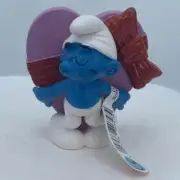 Smurfs 20747 Valentine's Day Smurf Pink Heart Figure PVC Schleich Peyo Figurine