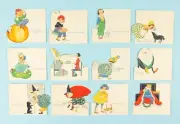 Antique Volland Co. Place Cards, Art Deco, in Box Set of 12, Unused