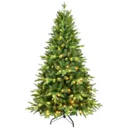 Artificial Christmas Tree Pre-Lit PE/PVC Branch Tips Xmas Tree Home Decor-SASL