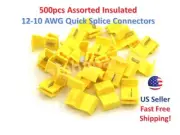 500x Yellow Quick Splice Wire Tap Lock Connectors Terminals Adapters 12-10 AWG