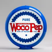 Woco Pep 13.5" Gas Pump Globe w/ Light Blue Plastic Body (G504)