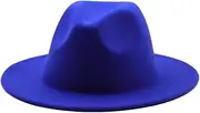 [Generic] Classical Felt Hats Unisex Wide Brim Fedora Hats Solid Caps Mens Womens Wedding Church Jazz Hats 6 59-61CM, 6, One Size, 6, One Size