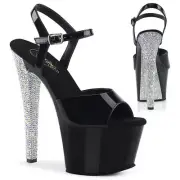 Pleaser SKY-309CHRS Exotic Pole Dancing Shoes, Ankle Strap 7" Platform Sandal.
