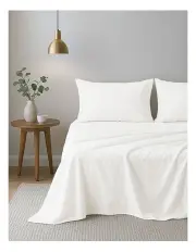 [Royal Comfort] Opulence Washed Microfibre Sheet Set in White