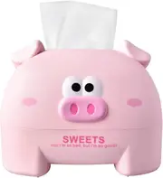 Tissue Box,Tissue Storage Box,Tissue Holder Box,Plastic Tissue Box,Napkin Dispenser ,Tissue Holder,Cute Tissue Box(Pink)