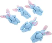 Sosoport 5pcs Adorable Mini Plush Rabbit Dolls Jointed Stuffed Bunny for Easter Wedding Birthday Party Favors Soft Lightweight for Small Spaces