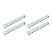 4Pcs Clevis Pins 8mmx80mm Single Hole Flat Head Steel Pin Silver Tone