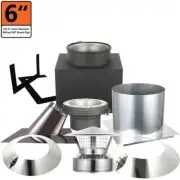 ALLFUEL HST Chimney Pipe Through The Attic Starter Kit 24"X6 Double Wall 1-Pack