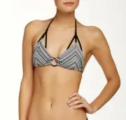 Beach Bunny Crossroads Triangle Halter Tie Straps Bikini Top Swimwear Size M