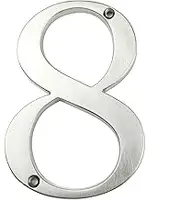 HASWARE House Number Sign 4 inch Modern Door Numbers Signage Plaque Street Home Address Numerals Zinc Alloy (Silver, 8)