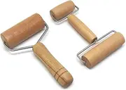 Double Head Roller, Solid Wood Rolling pin, Household Roller, Handheld Rolling Shaft Baking Kitchen Gadget 2PC