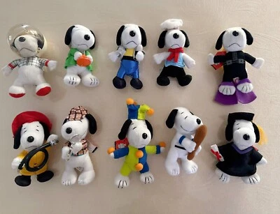 McDonalds Toys 2001 The Many Lives of Snoopy Plushies Bundle Set Of 10 - Differ