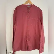 NEW ASOS 3XL Longline Button Down Shirt Grandpa Y2K 90s Cotton Mandarin Collar
