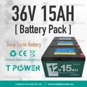 36V 15AH Sealed Lead Acid AGM EV DEEP CYCLE BATTERY Pack eBike Scooter 3x 12V