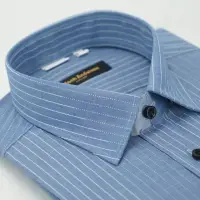 在飛比找momo購物網優惠-【金安德森】藍色漸層線條窄版長袖襯衫-fast