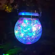 30LED Solar Light Hanging Outdoor Decoration Waterproof Glass Bottle Lantern -Multi Colour