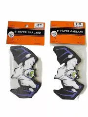 2 Vintage Halloween Bat Paper Garlands New Sealed 90’s Y2K 2000's