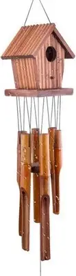 Bamboo Wind Chimes, 35'' Wooden Birdhouse Wind Chime, Gifts