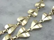 Danish Modern Mastery: Stunning Polished Yellow Gold Necklace