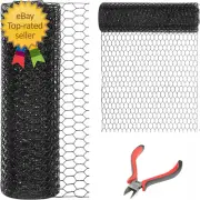 36'' X 150' Black Chicken Wire Mesh Fence, 20 Gauge Galvanized Poultry Netting a