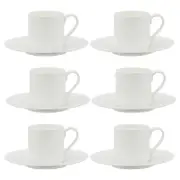 6PK Ecology Canvas Espresso Cup & Saucer Set 90ml/14cm White
