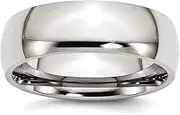 [JewelryWeb] Stainless Steel Half Round 7mm Polished Band Ring Size 8-Band Style-Ring for Women and Men