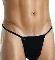 [ARKELL] Mens Black Cotton Thong with Mens Yarn Back Modern Style Black