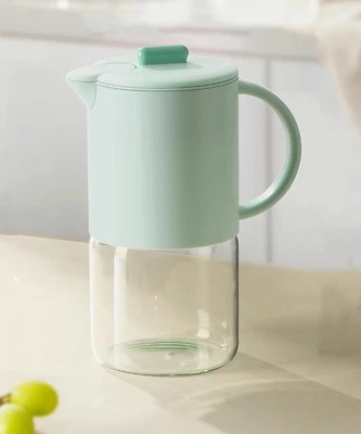 Glass Pitcher,1.8 Litre Glass Pitcher with Lid,Beverage Pitcher for Hot/Cold Wat