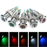 12V 8mm LED Dash Panel Warning Indicator Boat Pilot Light Waterproof Metal 28 RED