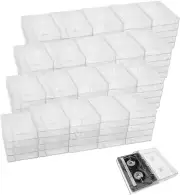 Clear Plastic Cassette Tape Cases - 100 Pack for Preserving Audio Collections