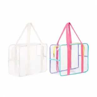 【JIAGO】透明防水沙灘包收納袋(2入組)
