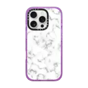 iPhone 16 Pro Impact Case MagSafe Compatible Classic White Marble