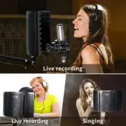 Microphone Isolation Shield Vocal Booth & Sound For Music Recording Noise Reduct
