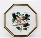 21" white Marble Table Top side bird Inlay Semi Precious Stone Home wall Decor