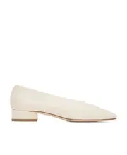 Aeyde Delia Square-Toe Ballet Flats 37.5 White