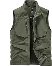 [AKTQL88] Men's Vest Outdoor Multi-Pocket Fishing Gilet Sleeveless Casual Photography Jacket Breathable Travel Vest