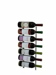 RevueVino wall mounted magnum metal wine rack-Silver-7 Bottles-3 Foot-1 Deep