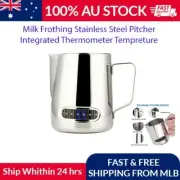 600ml Milk Frothing Thermometer Espresso Coffee Pitcher Stainless Steel Jug AU