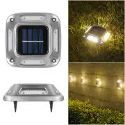 4Pcs 8*LEDs Solar Ground Light Waterproof Solar Light Warm Light Solar Garden Lamp Outdoor Courtyards Driveway Marker Li