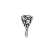 Oxidized Sterling Silver Pendant Clasp Bail Connector with Open Loop #51124