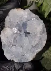 Celestite Cluster Geode , Home Desk Decor , Crystal Gift 316g